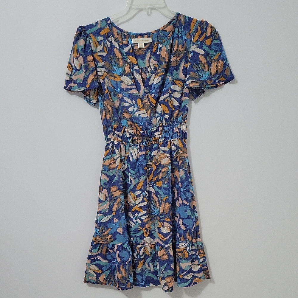 Monteau Wrap Abstract Floral Dress, Size Small
